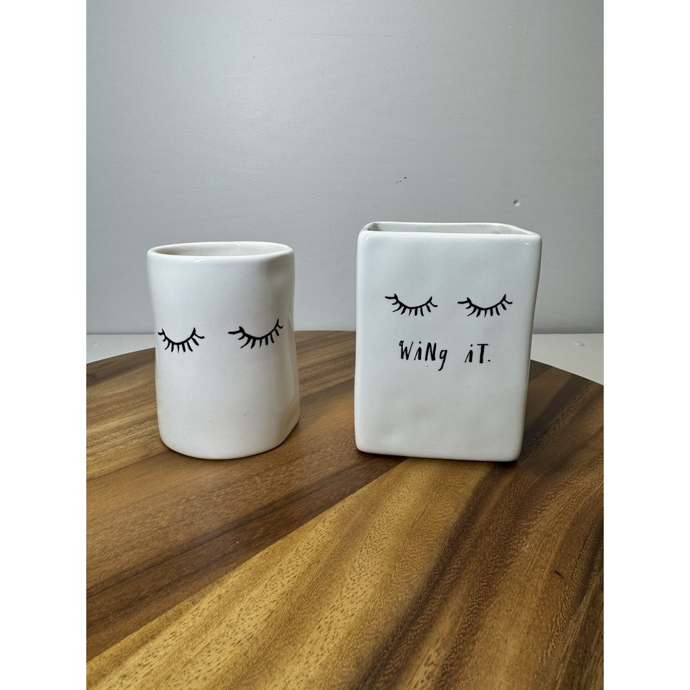 2 Rae Dunn Wing It Makeup Brush Holder